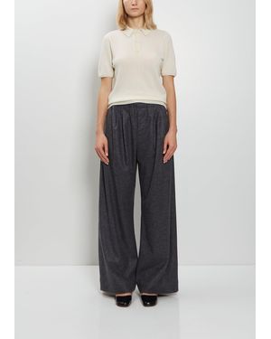 Meta Campania Collective Trace Pleated Felted Wool Pants - White