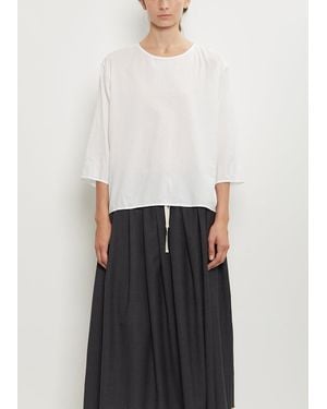 NITTO Mucra Cotton Flannel Blouse - White