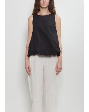 Apuntob Popeline Gather Waist Tank Top - Black