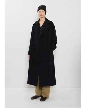 AURALEE Wool Cashmere Felted Hand Knit Cap - Black