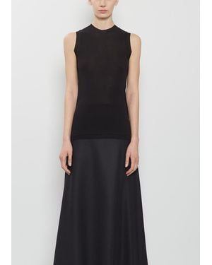 AURALEE Super High Gauge Sheer Rib Tank Top - Black