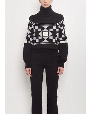 High Sport Cotton Lara Fairisle Turtleneck Jumper - Black
