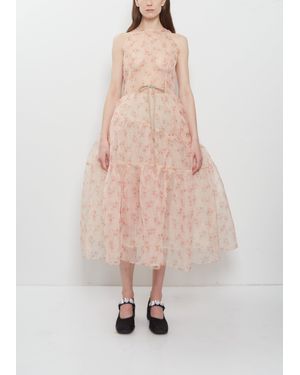 Simone Rocha Tapered Back Hoop Flounce Dress - Natural