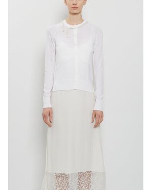 Simone Rocha Embellished Merino Wool Silk Cardigan - White