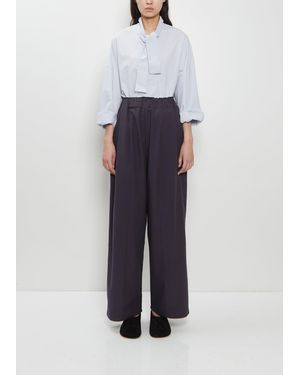 ELEH Luce Pin-tuck Cotton Trouser - Blue