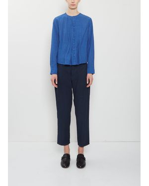 Pas De Calais Linen Cotton Tapered Pants - Blue
