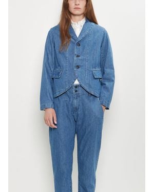 Pas De Calais Natural Denim Tailored Jacket - Blue