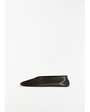 The Row Stella Leather Slipper - White