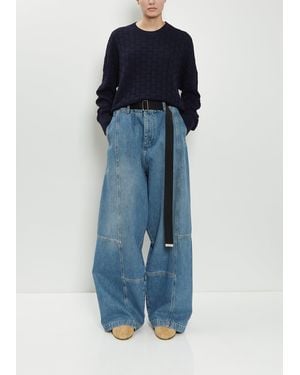 Plan C Wide Denim Pants - Blue