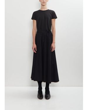 Yohji Yamamoto Cotton Left Gathered Flare Skirt - Blue