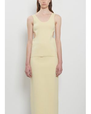 AURALEE Doubled Faced Silk Cotton Knit Tank - Natural