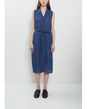 Y's Yohji Yamamoto Linen Sleeveless Belt Dress - Blue