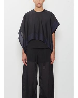 Sacai Satin X Cotton Jersey T-shirt - Blue