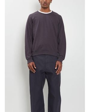 Lemaire Crew Neck Cotton Wool Sweatshirt - Blue
