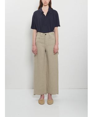 Meta Campania Collective Frankie Heavyweight Linen Workwear Trousers - Blue