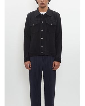 Homme Plissé Issey Miyake Wool Like Trucker Jacket - Black