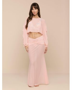 L'Agence Mahe Mesh Cover-Up Skirt - Natural