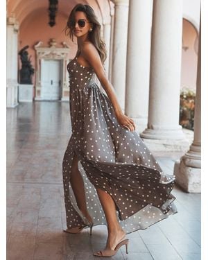 L'Agence Rosette Maxi Dress - Brown
