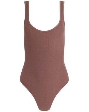 L'Agence Nica Scoopneck Bodysuit - Brown