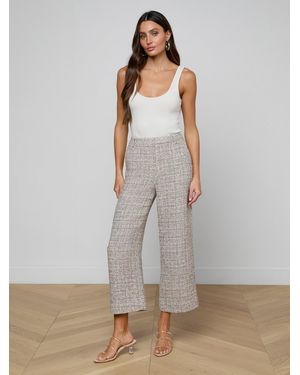 L'Agence Lula Cropped Tweed Trouser - Gray