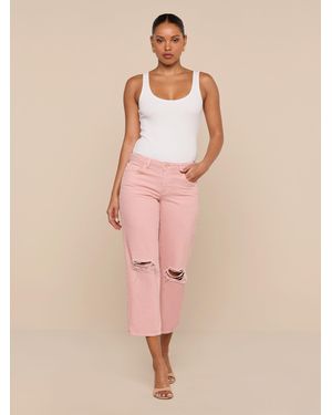 L'Agence Blaine Cropped Stovepipe Jean - Natural