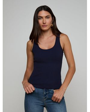 L'Agence Adira Scoopneck Tank Top - Blue