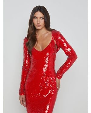 L'Agence Rocco Sequin Shrug - Red