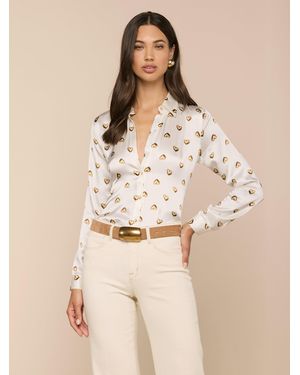 L'Agence Tyler Silk Blouse Top - Neutre