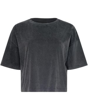 L'Agence Daria Oversized Cropped T-Shirt - Blue