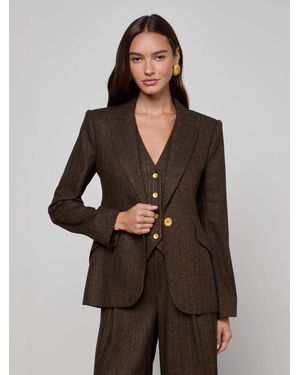 L'Agence Chamberlain Pinstriped Blazer - Black