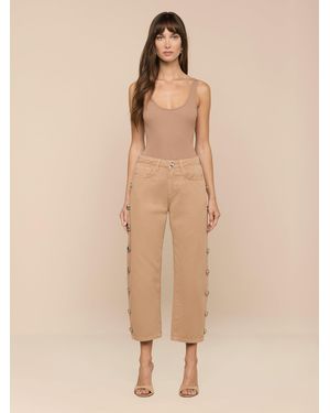 L'Agence Mallis Studded Bow-Leg Jean - Natural