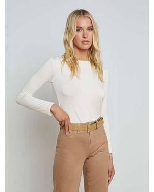 L'Agence Tess Long Sleeve T-Shirt - White
