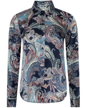 L'Agence Tyler Silk Blouse Top - Blue