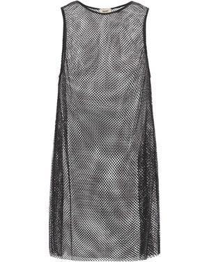 L'Agence Angela Mesh Cover-up Dress - Black