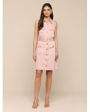 L'Agence Noam Poplin Shirt Dress - Pink