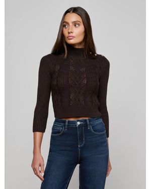 L'Agence Pull Court Kamdyn (Grain De Café/Or) - Noir