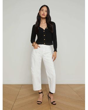 L'Agence Cody Barrel-Leg Jean - White