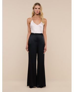 L'Agence Pilar Silk Wide-leg Pant - Black