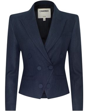 L'Agence Risa Double-Breasted Blazer - Blue