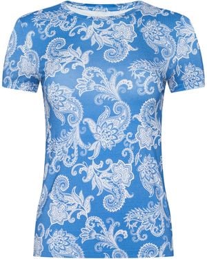 L'Agence Ressi Fitted T-Shirt - Blue