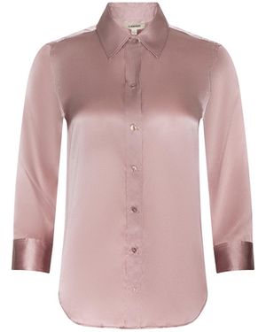 L'Agence Dani Silk Blouse Top - Brown