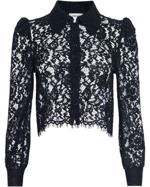 L'Agence Anita Lace Blouse Top - Blue