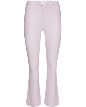 L'Agence Kendra Coated Cropped Flare Jean - White