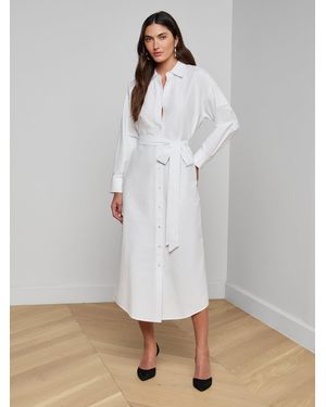 L'Agence Ridley Shirt Dress - White