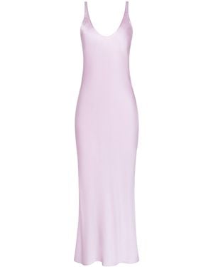 L'Agence Akiya Satin Maxi Dress - White
