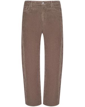 L'Agence Mallis Corduroy Bow-Leg Trousers - Brown
