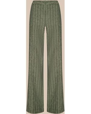 L'Agence Livvy Linen-Blend Trouser - Green