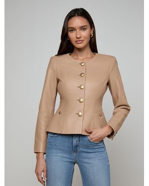 L'Agence Mariella Leather Jacket - Blue