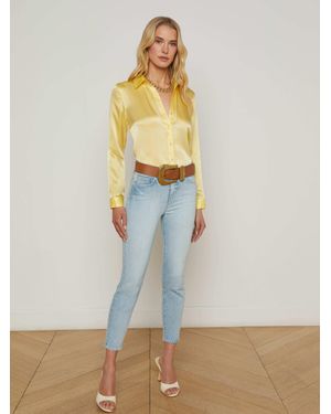 L'Agence Margot Cropped Skinny Jean - White