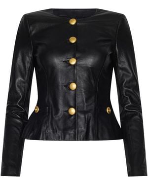 L'Agence Mariella Leather Jacket - Black